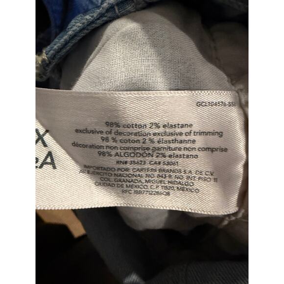 OshKosh B'gosh Girls Denim Lace Trim Shortalls Overalls Size 56 - Picture 4 of 5